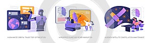 AI in Space Operations abstract concept vector illustrations. photo