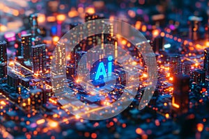 AI stock lettering on a black background