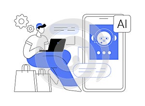 AI-Streamlined Customer Support abstract concept vector illustration.