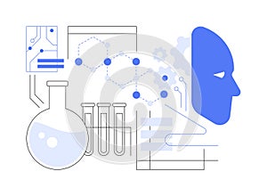 AI-Streamlined Lab Processes abstract concept vector illustration.