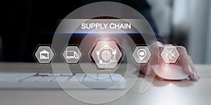 AI in supply chain, business value chain management concept. More accurate, reliable, cost-effective.