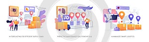 AI in Supply Chain Management abstract concept vector illustrations.