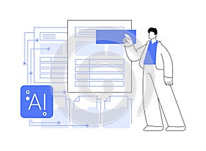 AI-Supported Document Automation abstract concept vector illustration.