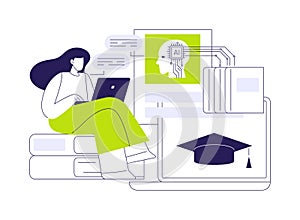 AI-Supported Employee Training abstract concept vector illustration.