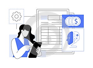 AI-Supported Invoice Processing abstract concept vector illustration.