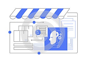 AI-Supported Return and Refund Processing abstract concept vector illustration.