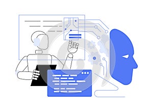 AI-Supported Robotics and Automation abstract concept vector illustration.