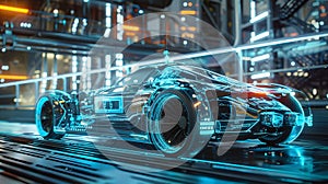 AI system generating futuristic vehicle designs. photo