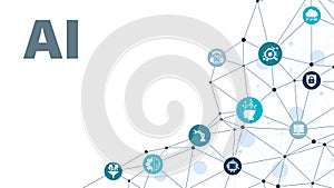 Ai technology, Artificial Intelligence. Artificial intelligence icon set.