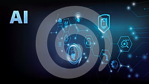 Ai technology, Artificial Intelligence. Artificial intelligence icon set.