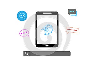 Ai technology, Artificial Intelligence. Man using technology smart robot AI, artificial intelligence by enter command prompt.