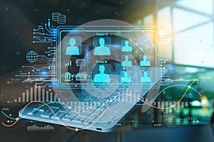 Ai technology. Business using network connection technology, share data, artificial intelligence by enter information command