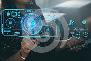 Ai technology. Business using network connection technology, share data, artificial intelligence by enter information command