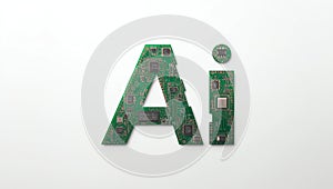 AI Technology Concept: Circuit Board Letters