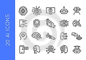 AI Technology Icons Set