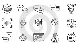 AI and Technology Icons Set artificial intelligence