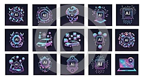 AI Technology Icons Set