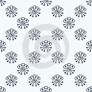 AI Technology vector Artificial Intelligence colored seamless pattern