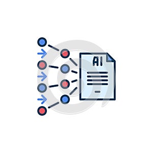 AI Text Generation vector Artificial Intelligence Generator colored icon