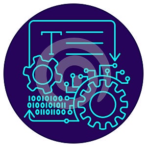 AI text processing vector icon
