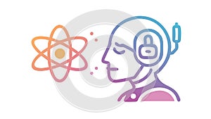 AI Thinking and Processing - Cognitive AI, Data Machine Learning Icon, vector design Generative AI