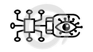 AI Vision and Network Connectivity for Smart Systems, vector design Generative AI