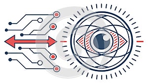 AI Vision Technology, Digital Data Intelligence, vector design Generative AI