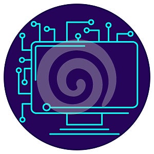 AI Visual Data Output icon. Vector thin line illustration