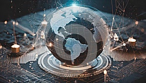 AI visualization of global cybersecurity. generative AI