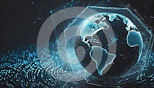 AI visualization of global cybersecurity. generative AI