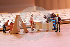 ai word or concept made by wooden letters on wooden background