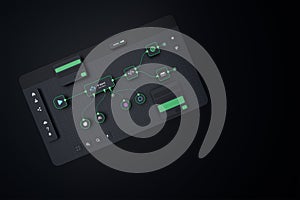 AI workflow automation artificial intelligence software interface nodes triggers data tool dashboard coding icon flow process