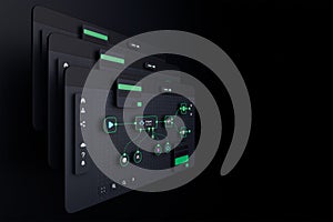 AI workflow automation artificial intelligence software interface nodes triggers data tool dashboard coding icon flow process