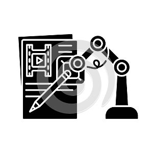 AI written screenplay black glyph icon