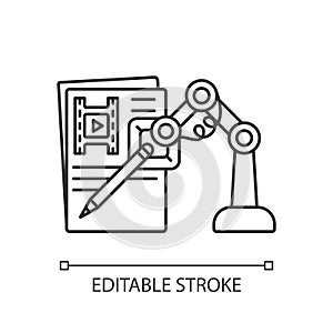 AI written screenplay linear icon