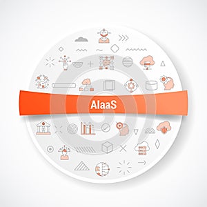 aiaas artificial intelligence as a service concept with icon concept with round or circle shape for badge