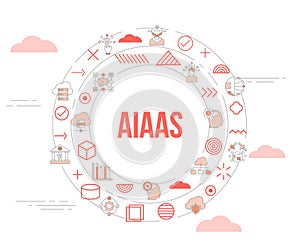 aiaas artificial intelligence as a service concept with icon set template banner and circle round shape