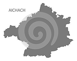 Aichach German city map grey illustration silhouette shape