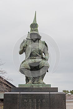 Kato Kiyomasa Statue at Meijo Park in Nagoya, Aichi, Japan.