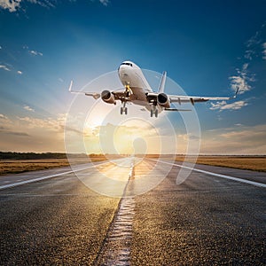 aicraft landing, AI generated