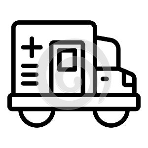 Aid car icon outline vector. Emergency service