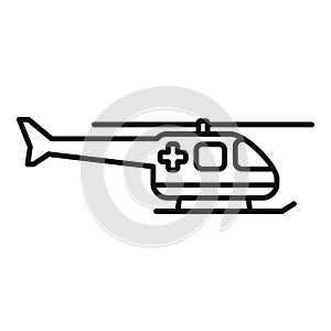 Aid rescue helicopter icon outline vector. Air transport