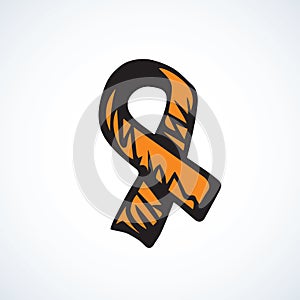 Aid ribbon logo. Vector drawing