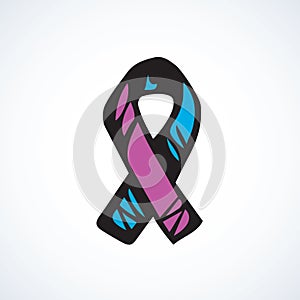 Aid ribbon logo. Vector drawing