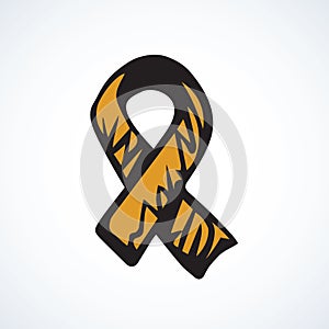 Aid ribbon logo. Vector drawing