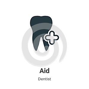 Aid vector icon on white background. Flat vector aid icon symbol sign from modern dentist collection for mobile concept and web