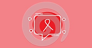 Aids awareness ribbon. Red ribbon HIV. Information animation on a medical theme. Red Ribbon Awareness. World AIDS Orphans Day. Wor