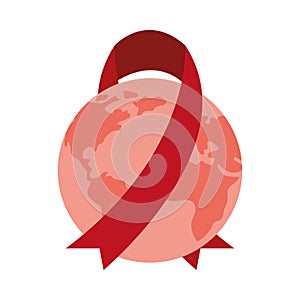 aids day ribbon design rounding the world