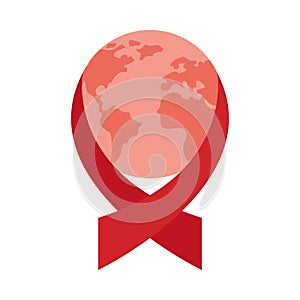 aids day ribbon illustration rounding the world