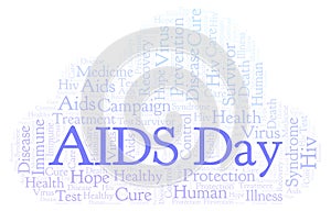 AIDS Day word cloud, made with text only